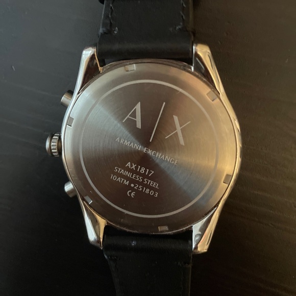 Armani Exchange. Black And Stainless Steel. Leather Band. - Picture 4 of 4